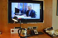 TV and the desk of room 409