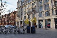 In front of the station