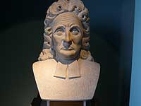 Bust of John Flamsteed by G.E.elliott Tisbury stone,1975 /Lumix FX33