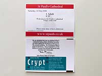 Ticket of St.Paul's Cathedral /FX33